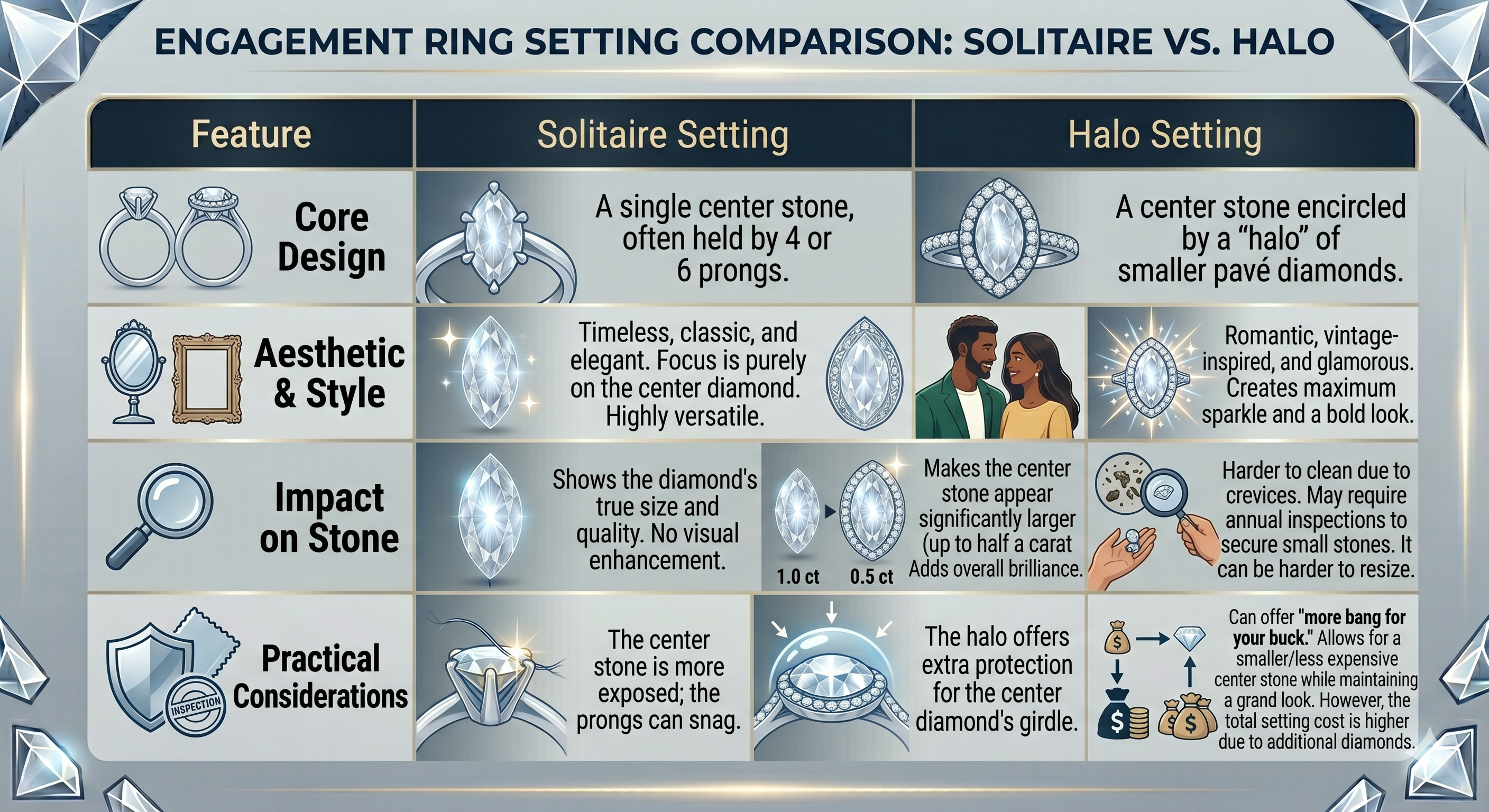 Halo Solitaire Setting V halo setting